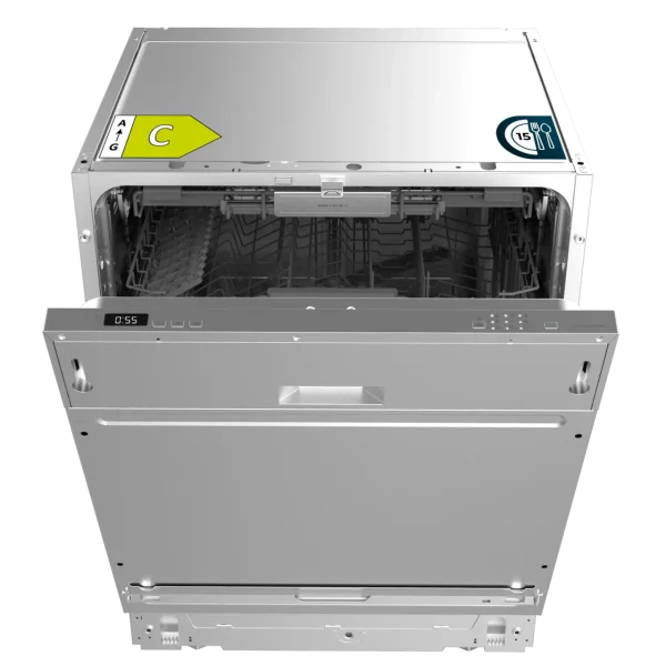 Lavavajillas integrable Cecotec Bolero Aguazero 6502 Full-BI C con panel de control oculto y bandejas de gran capacidad