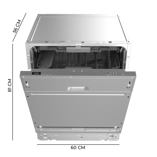 Imagen 4 Lavavajillas integrable Bolero Aguazero 6502 Full-BI C con motor Inverter Plus, 14 cubiertos, eficiencia energética C y sistema de tercera bandeja superior.