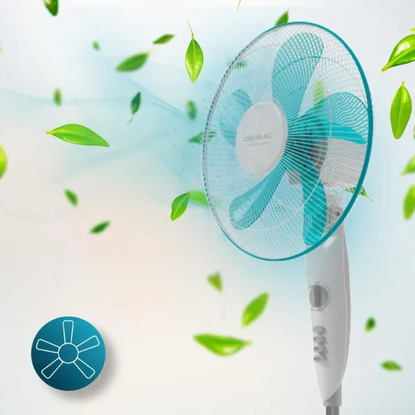 Imagen 3 Ventilador de pie EnergySilence 520 Power de 50 W con 5 aspas de 40 cm, 3 velocidades, motor de cobre y altura regulable para un frescor máximo y silencioso.