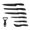 Juego de 7 cuchillos profesionales Cecotec Titanium de acero inoxidable con recubrimiento cerámico negro y estuche de presentación