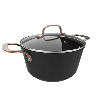 Olla Cecotec Polka Fantasy 24 Pot Golden de 24 cm aluminio forjado antiadherente con tapa de cristal