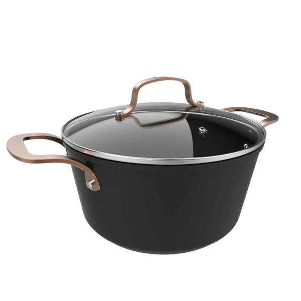 Olla Cecotec Polka Fantasy 24 Pot Golden de 24 cm aluminio forjado antiadherente con tapa de cristal