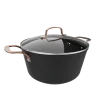 Olla de aluminio forjado Polka Fantasy 28 Pot Golden de Cecotec con asas doradas y tapa de vidrio