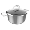 Olla Cecotec Polka Classy 24 Pot Steel de acero inoxidable con tapa de cristal y asas remachadas