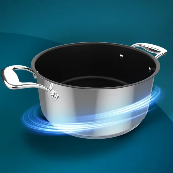 Imagen 4 Olla Polka Classy 24 Pot Steel de acero inoxidable 18/10. Capacidad de 4 L y 24 cm de diámetro. Apta para todas las cocinas, inducción y con tapa de cristal.