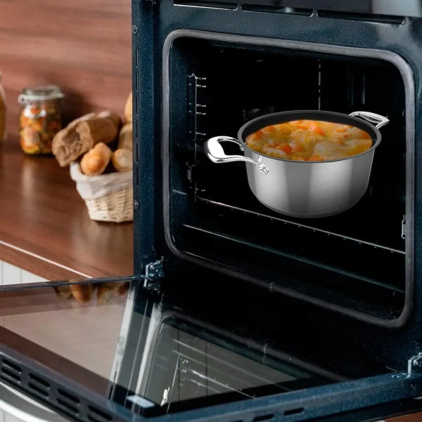 Imagen 8 Olla Polka Classy 24 Pot Steel de acero inoxidable 18/10. Capacidad de 4 L y 24 cm de diámetro. Apta para todas las cocinas, inducción y con tapa de cristal.
