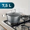 Imagen 3 Olla de acero inoxidable 18/10 de 28 cm y 7,5 L. Incluye tapa de cristal, revestimiento antiadherente y es apta para todas las cocinas, incluida inducción.