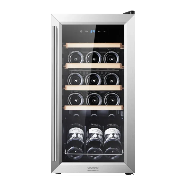 Imagen 2 Vinoteca GrandSommelier 1550 Inox Compressor para 15 botellas. Sistema de compresor, control táctil y temperatura regulable de 5-18ºC con diseño elegante inox.