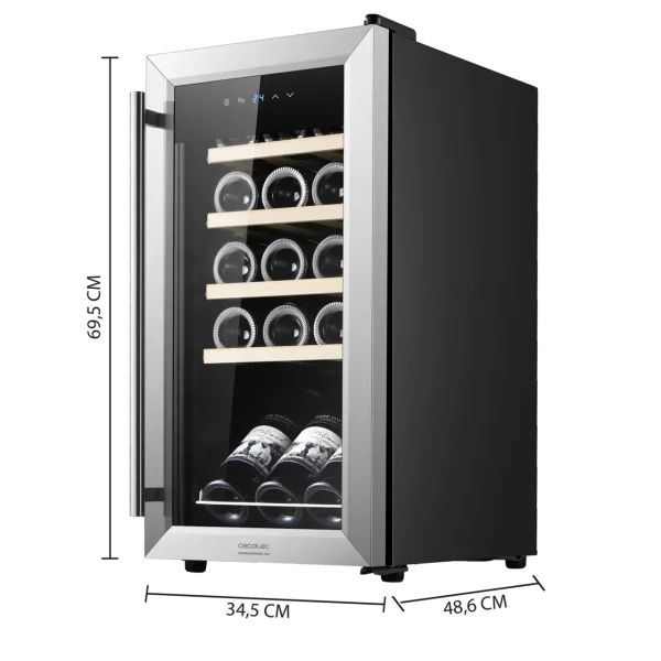 Imagen 3 Vinoteca GrandSommelier 1550 Inox Compressor para 15 botellas. Sistema de compresor, control táctil y temperatura regulable de 5-18ºC con diseño elegante inox.