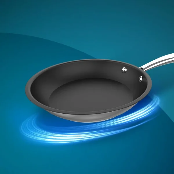 Imagen 3 Sartén de 20 cm fabricada en acero inoxidable 18/10 con revestimiento antiadherente. Fondo difusor apto para todas las cocinas y mango remachado resistente.