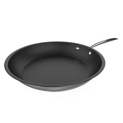 Sartén Polka Classy 24 Bucket Steel de acero inoxidable 18/10 con revestimiento antiadherente y mango remachado vista frontal