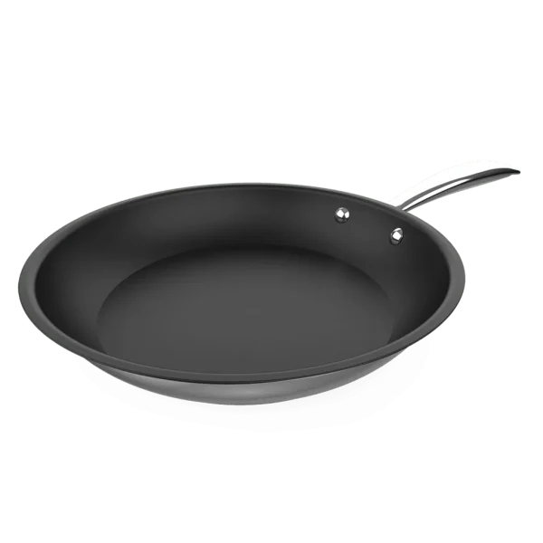 Sartén Polka Classy 24 Bucket Steel de acero inoxidable 18/10 con revestimiento antiadherente y mango remachado vista frontal