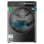 Lavadora de carga frontal Cecotec Bolero DressCode 10900 Inverter FullColor en acabado Steel, capacidad 10 kg y panel frontal a color de 10,3 pulgadas