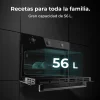 Imagen 5 Horno integrable Cecotec Bolero Hexa C134500 de 56L y 2800W. Diseño Glass Black, eficiencia energética clase A y 4 funciones de cocción para recetas perfectas.