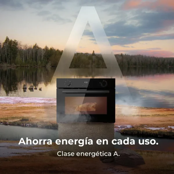 Imagen 6 Horno integrable Cecotec de 53L y 2600W. Con 7 funciones, Steam Assist y diseño Glass Black. Eficiencia energética clase A para una cocina profesional.
