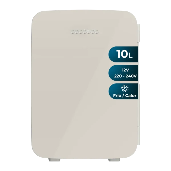 Frigorífico mini portátil Bolero MiniCooling 10L Bahamas Beige con asa de transporte y diseño retro