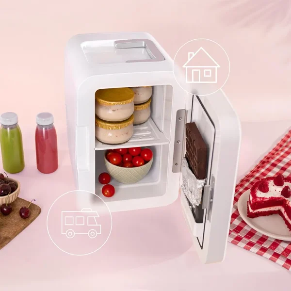 Imagen 7 Frigorífico mini Bolero MiniCooling 10L Bahamas Pink con función frío y calor (7-65 ºC). Conexión 12V/220V ideal para coches, oficinas y caravanas.