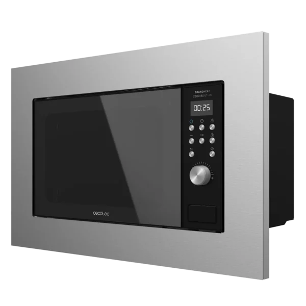 Microondas encastrable Cecotec GrandHeat 2000 Built-in SteelBlack con panel digital y acabado en acero