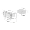 Imagen 6 Microondas encastrable digital de 23 L con 900 W de potencia y grill. Diseño SteelBlack elegante, 9 funciones preconfiguradas y temporizador para tu cocina.