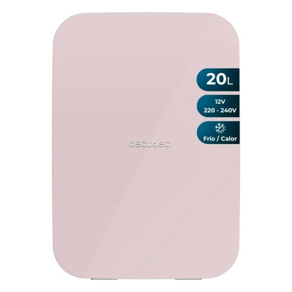 Mini frigorífico portátil Bolero MiniCooling 20L Bahamas Pink con asa de transporte y puerta frontal