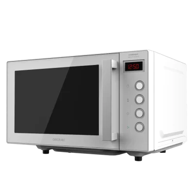 Microondas blanco sin plato Cecotec GrandHeat 2000 Flatbed White con panel mecánico y puerta frontal