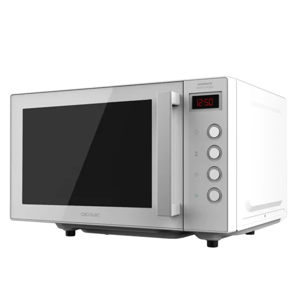 Microondas blanco sin plato Cecotec GrandHeat 2000 Flatbed White con panel mecánico y puerta frontal
