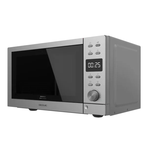 Microondas digital sin plato Cecotec GrandHeat 2000 Flatbed Steel de 20 litros en acero inoxidable