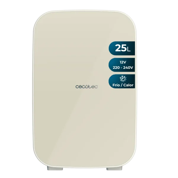 Mini nevera portátil Cecotec Bolero MiniCooling 25L Bahamas Beige con asa de transporte y selector de temperatura
