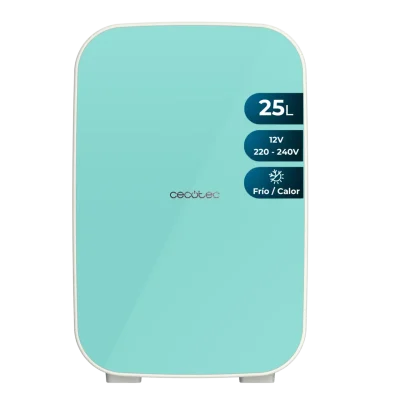 Mini frigorífico portátil Bolero MiniCooling 25L Bahamas Mint con diseño retro y asa superior