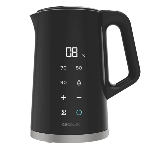 Imagen 2 Hervidor de agua de 1,7L y 2200 W con pantalla digital. Control de temperatura preciso, diseño en acero inoxidable libre de BPA y base 360 grados.