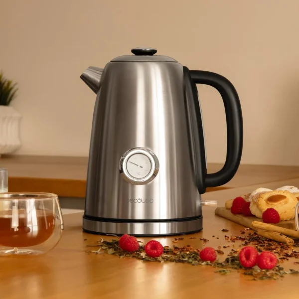 Imagen 3 Hervidor Thermosense 620 Vintage de 1,7L y 2200W. Acero inoxidable, medidor de temperatura y base 360º. Diseño retro elegante y funcional para tu cocina.