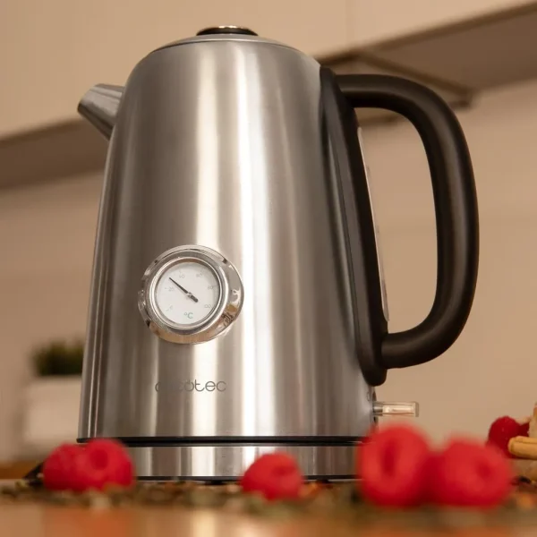 Imagen 8 Hervidor Thermosense 620 Vintage de 1,7L y 2200W. Acero inoxidable, medidor de temperatura y base 360º. Diseño retro elegante y funcional para tu cocina.