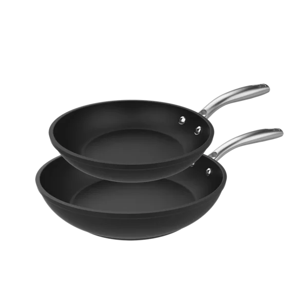 Set de dos sartenes plateadas Polka Fantasy 20 y 24 cm de aluminio forjado con revestimiento antiadherente y mango ergonómico