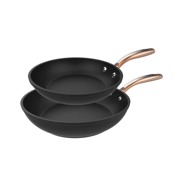 Set de sartenes Polka Fantasy 20-24 Bucket Set Golden de aluminio forjado con mango dorado y antiadherente Teflon
