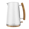Hervidor de agua eléctrico Cecotec ThermoSense 400 White Woody de acero inoxidable blanco con asa efecto madera y base 360 grados