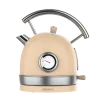 Hervidor de agua eléctrico Cecotec ThermoSense 420 Vintage Light Beige de acero inoxidable con medidor de temperatura frontal