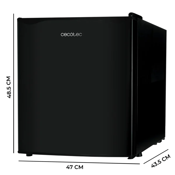 Imagen 2 Mini frigorífico Cecotec GrandCooler 20000 SilentCompress Black E de 46L con compartimento congelador, diseño compacto en negro y eficiencia energética clase E.