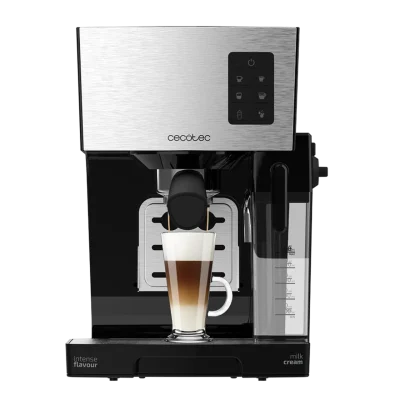Cafetera semiautomática Cecotec Power Instant-ccino 20 con depósito de leche y acabado en acero inoxidable