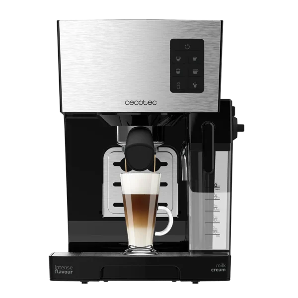 Cafetera semiautomática Cecotec Power Instant-ccino 20 con depósito de leche y acabado en acero inoxidable