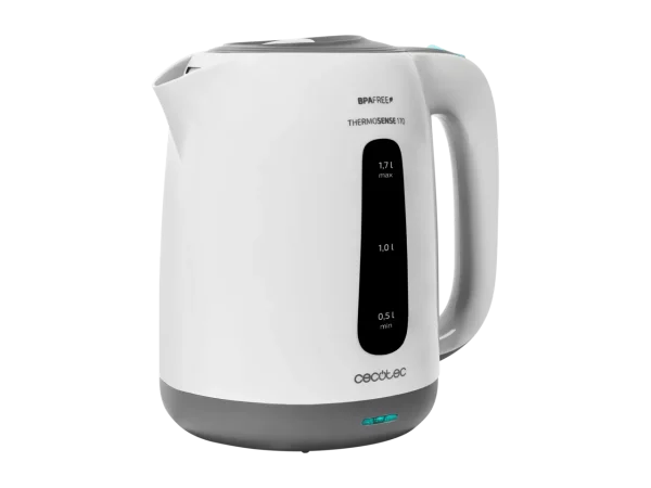 Hervidor de agua eléctrico Cecotec ThermoSense 170 blanco de 1,7 litros sobre base 360 grados