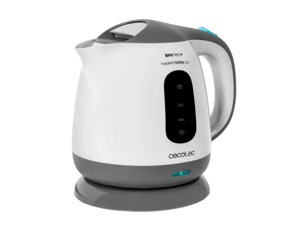 Hervidor de agua eléctrico Cecotec ThermoSense 120 blanco de 1 litro sobre base 360 grados