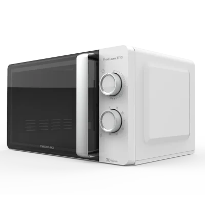 Microondas blanco Cecotec ProClean 3110 con tecnología 3DWave, 20 litros de capacidad y función grill