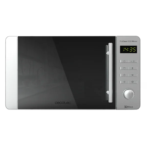 Imagen 2 Microondas Cecotec ProClean 5120 Inox de 20 L con 700 W y grill de 800 W. Incorpora revestimiento Ready2Clean, tecnología 3DWave y puerta de espejo.