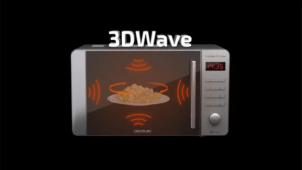 Imagen 3 Microondas Cecotec ProClean 5110 Inox de 20L, 700W y grill de 800W. Revestimiento Ready2Clean y tecnología 3DWave para calentar de forma rápida y uniforme.