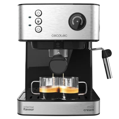 Cafetera Cecotec Power Espresso 20 Professionale con manómetro frontal y acabados en acero inoxidable
