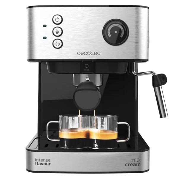 Cafetera Cecotec Power Espresso 20 Professionale con manómetro frontal y acabados en acero inoxidable