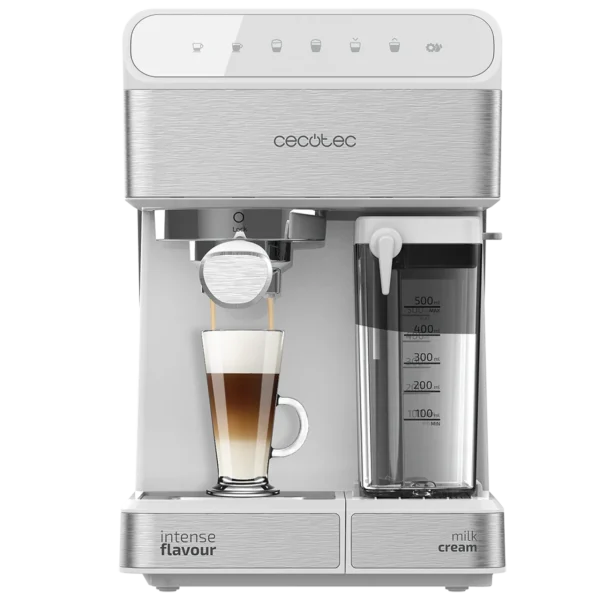 Cafetera semiautomática Cecotec Power Instant-ccino 20 Touch Serie Bianca con panel táctil y depósito de leche frontal
