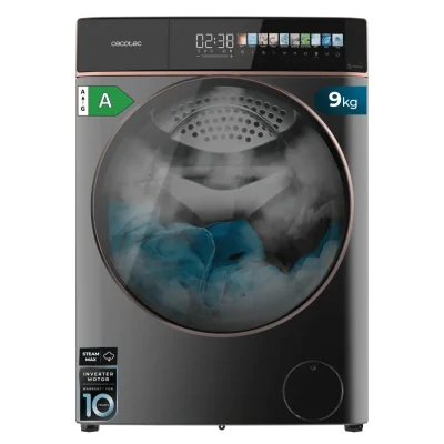 Lavadora de carga frontal Cecotec Bolero DressCode 9900 Inverter FullColor Steel A de 9 kg con pantalla táctil
