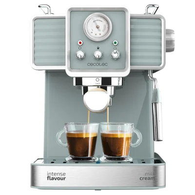 Cafetera express Cecotec Power Espresso 20 Tradizionale con diseño vintage, manómetro frontal y vaporizador