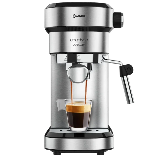 Cafetera express Cecotec Cafelizzia 790 Steel en acero inoxidable con brazo portafiltros de doble salida